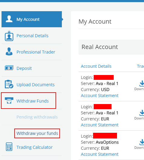 AvaTrade withdrawal