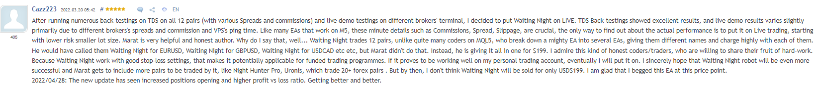 Trader's review on MQL5.