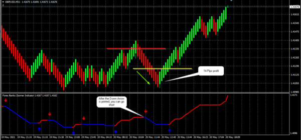 Estrategia Renko zoomer - Señal de venta