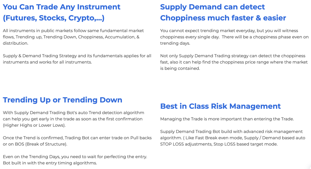 BSG Supply Demand Trading Bot para NinjaTrader8