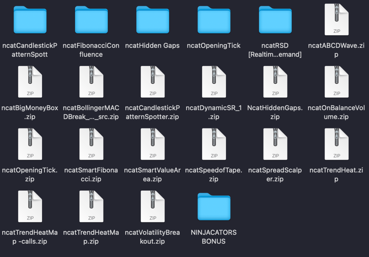 Ninjacators (18 indicadores + BONOS) para NT8