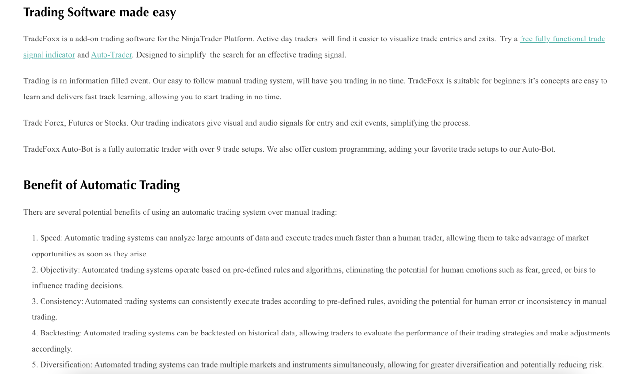 TradeFoxx Auto Trader NT8