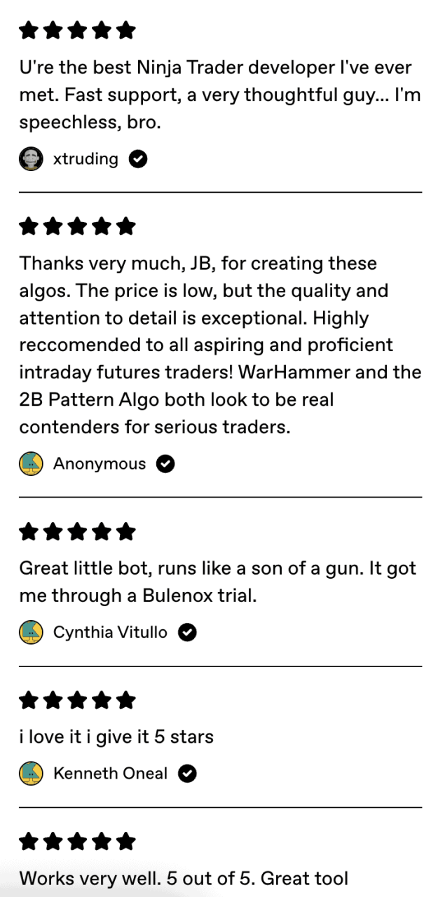 HFT Algo – Warhammer Momentum Trades​ NT8