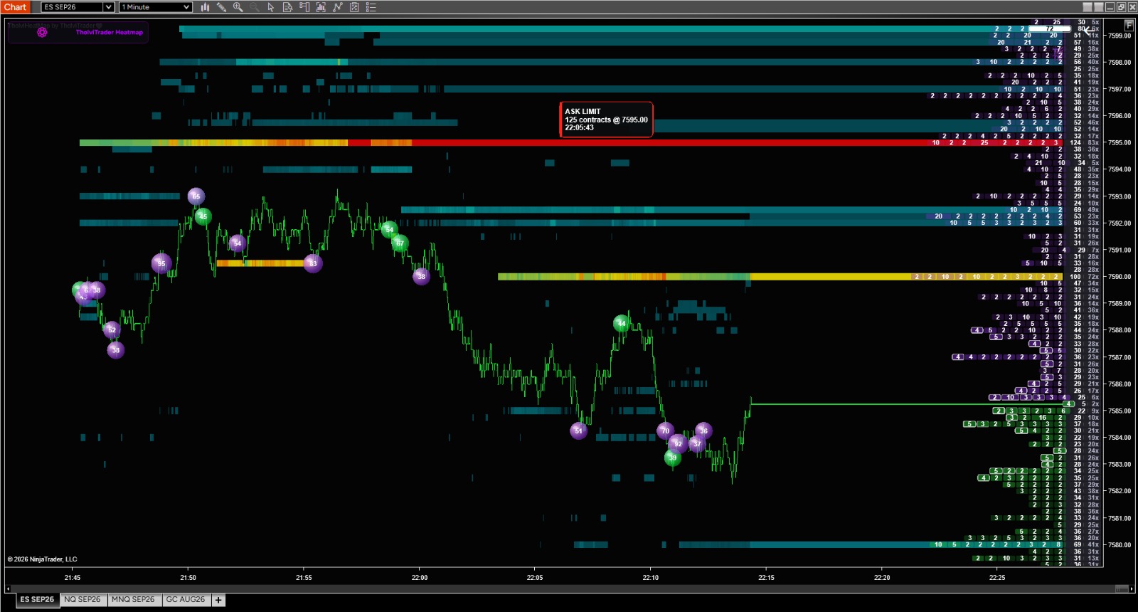 NT8 Heatmap and Footprint and Profiles